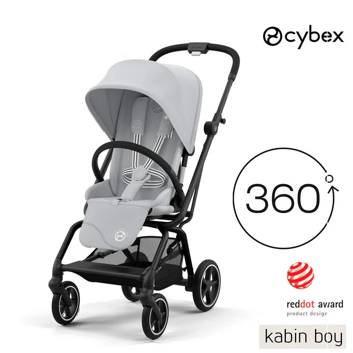 Cybex Eezy S Twist2 Kabin Boy 360 Derece Dönen Bebek Arabası Black  Fog Grey STD