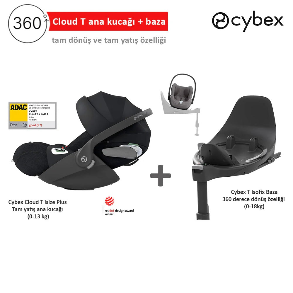 Cybex Cloud T iSize Plus Sephia Black + | Bebekhouse