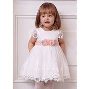Abel & Lula Yazlık Kız Bebek Abiye Elbise Ekru