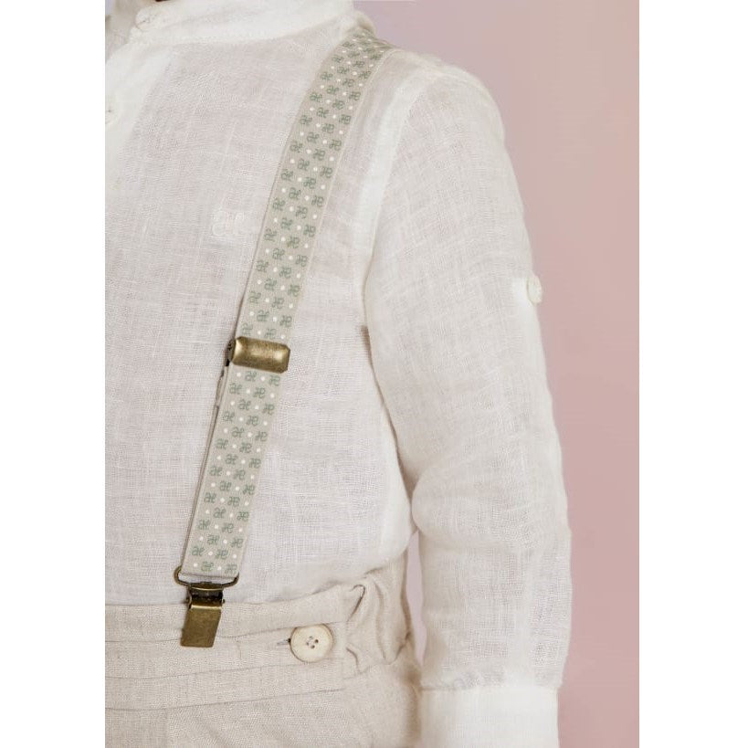 Abel Lula Yazlık Erkek Bebek Pantalon Askısı Krem