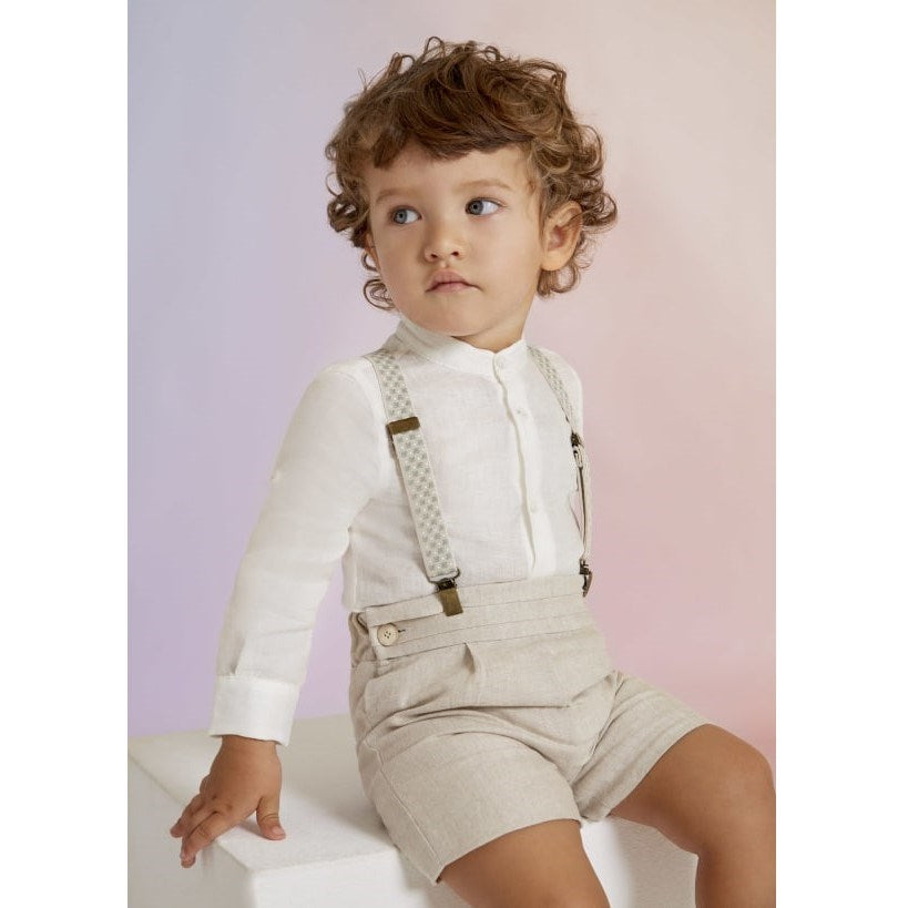 Abel Lula Yazlık Erkek Bebek Pantalon Askısı Krem