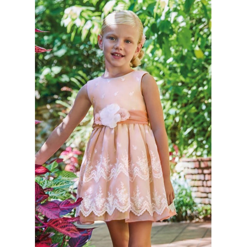 Abel Lula Yazlık Kız Abiye Organze Elbise Somon