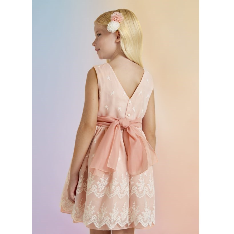 Abel Lula Yazlık Kız Abiye Organze Elbise Somon