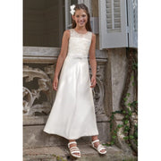 Abel Lula Yazlık Kız Abiye Uzun Tulum Beyaz