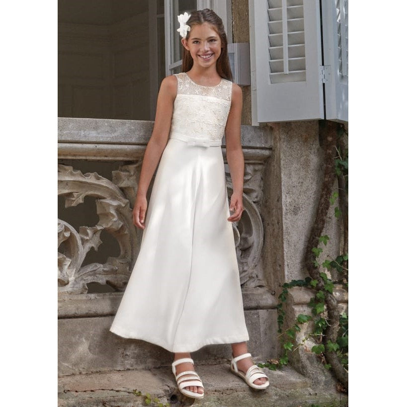 Abel Lula Yazlık Kız Abiye Uzun Tulum Beyaz