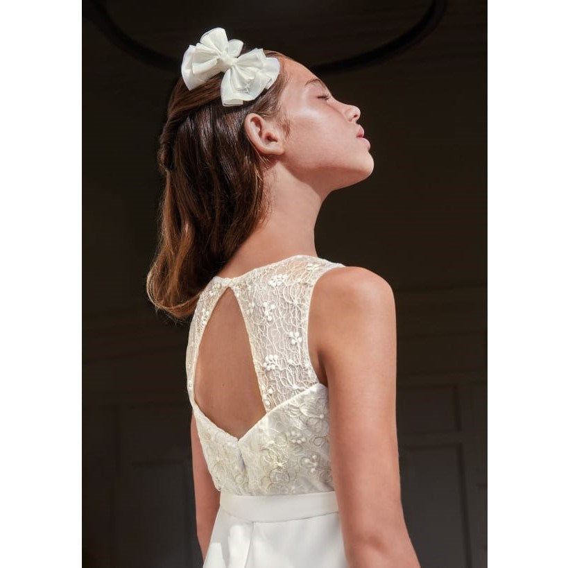 Abel Lula Yazlık Kız Abiye Uzun Tulum Beyaz