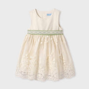 Abel Lula Yazlık Kız Bebek Abiye Elbise Ekru