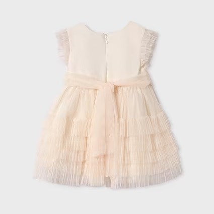 Abel Lula Yazlık Kız Bebek Abiye Elbise Ekru