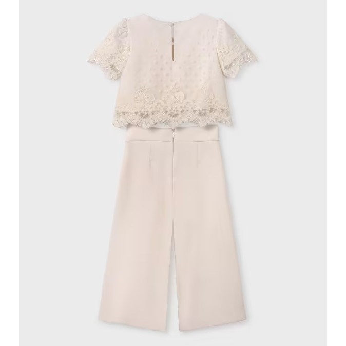 Abel Lula Yazlık Kız Bluz Pantolon Set Ekru