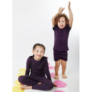 Adelie's Organik Pamuklu Fitilli T-Shirt ve Şort Takım Mor