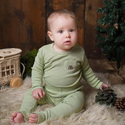 Adelie's Organik Pamuklu Uzun Kollu Pijama Takımı Fıstık Yeşili