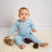 Adelie's Organik Pamuklu Uzun Kollu Pijama Takımı Mavi