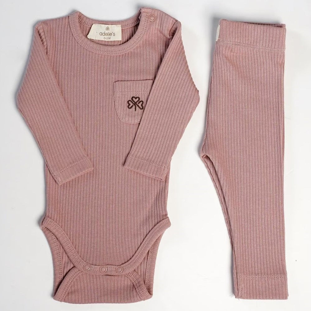 Adelie's Organik Pamuklu Uzun Kollu Pijama Takımı Somon