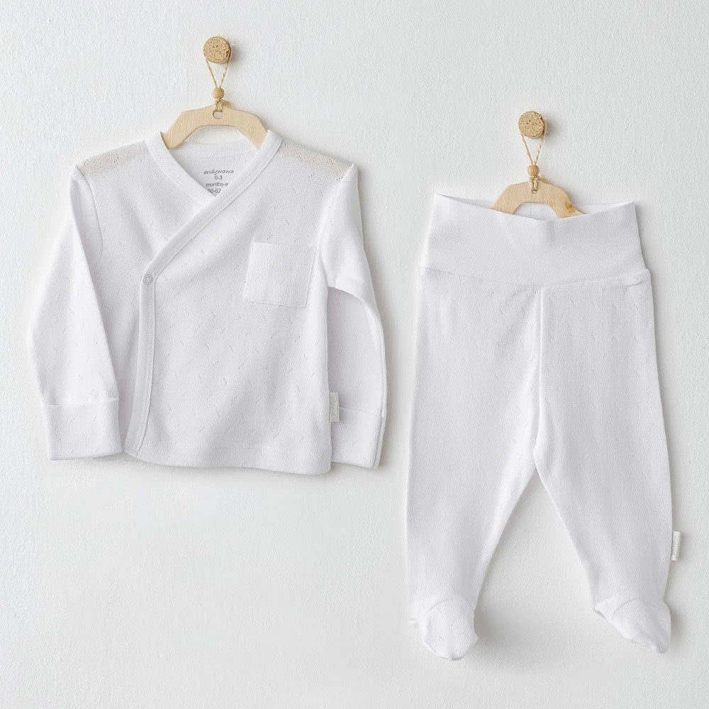 Andywawa  Bebek Basic Zıbın Takım 2'li  Set Beyaz