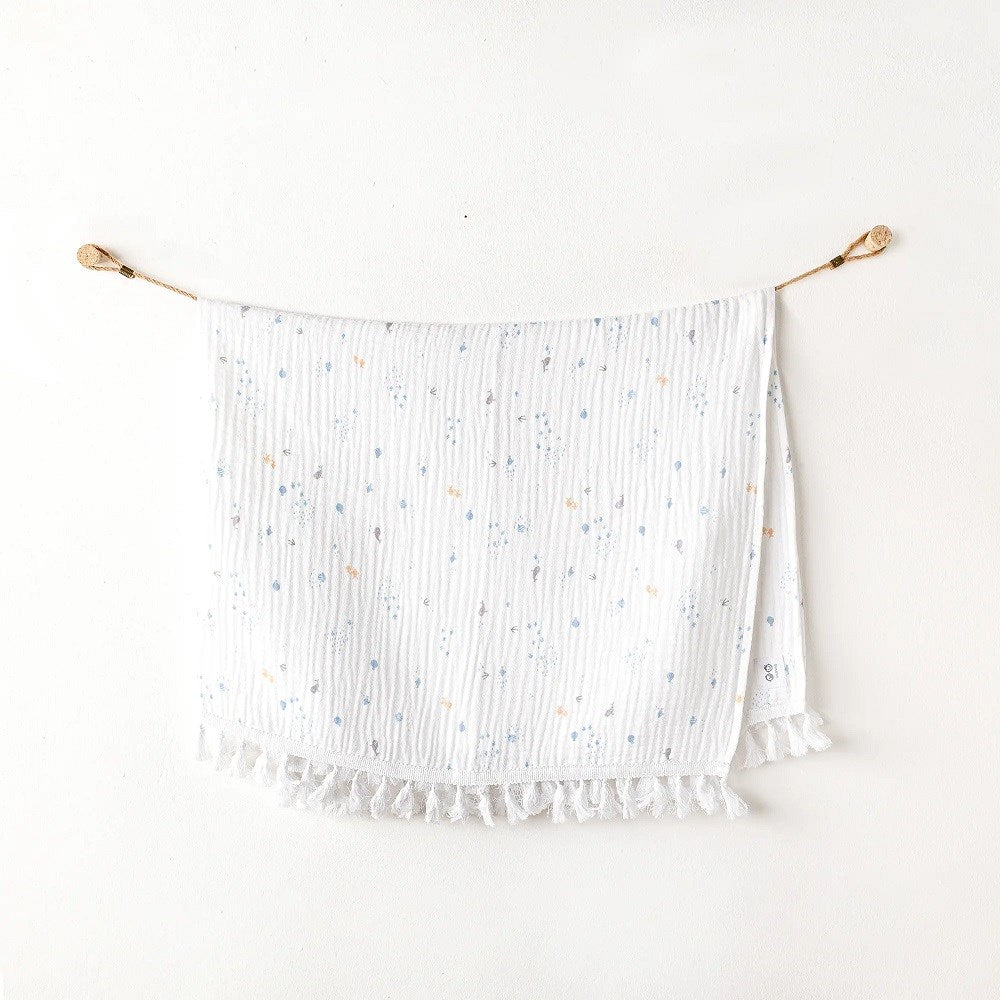 Andywawa Bebek Battaniye 100x120 Happy Place Mavi