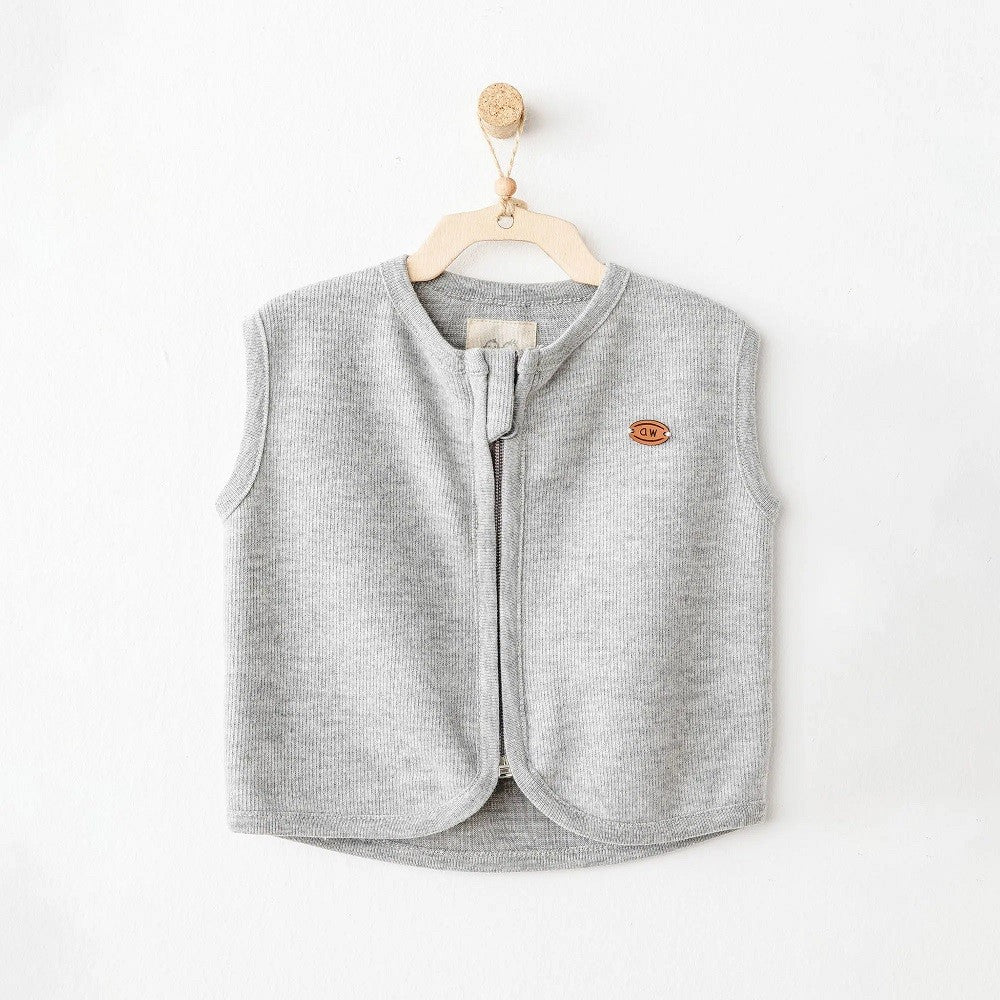 Andywawa  Bebek Kışlık Fermuarlı Yelek- Casual Gri