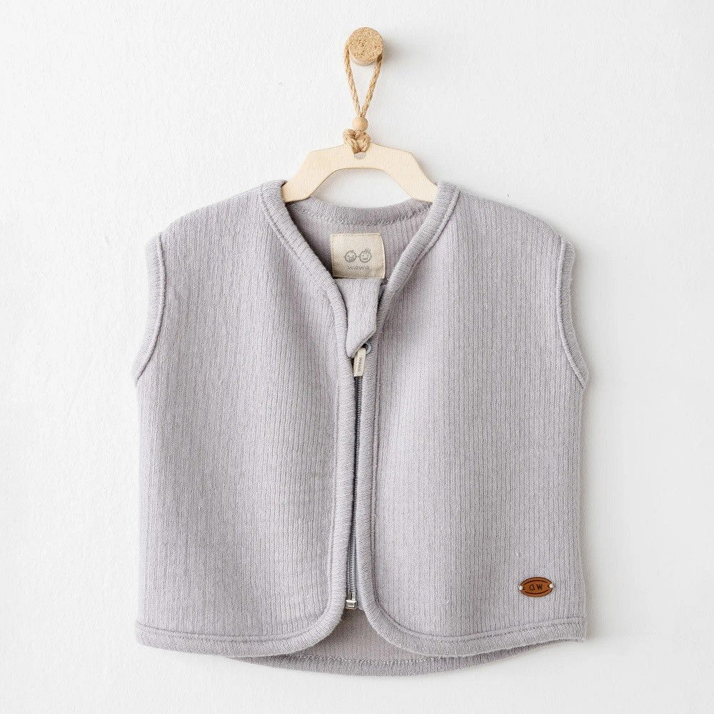 Andywawa  Bebek Kışlık Fermuarlı Yelek- Casual Gri