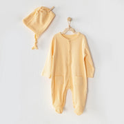 Andywawa Bebek Romper Şapkalı Tulum Sarı