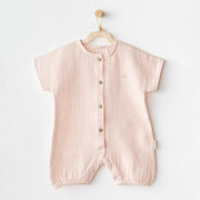 Andywawa Bebek Yazlık Müslin Romper Tulum Pembe