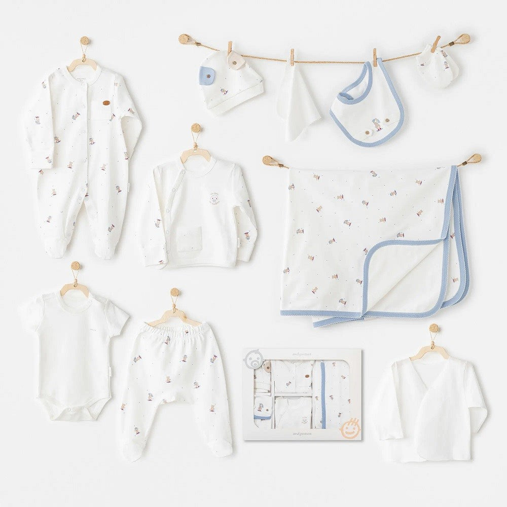 Andywawa Erkek Bebek 10'lu Hastane Çıkış Seti- Rainbow Beyaz