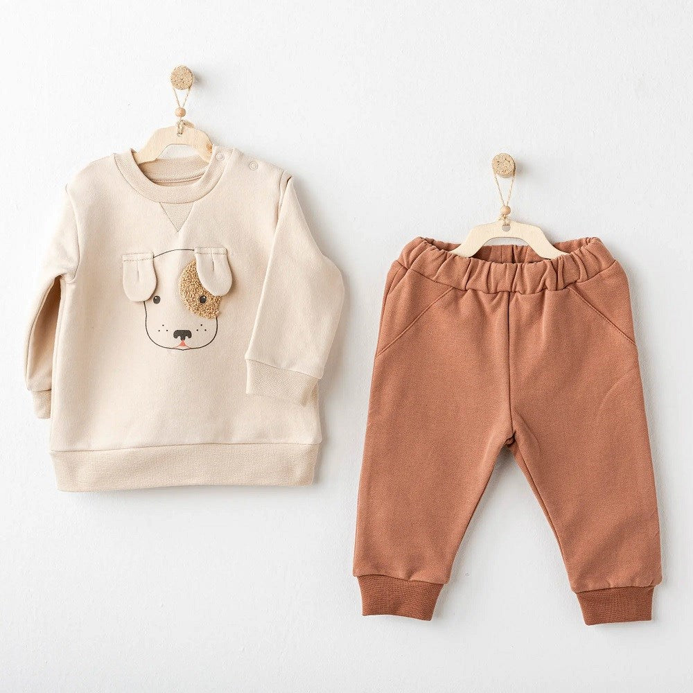 Andywawa Erkek  Bebek Eşofman 2'li Takım Bej