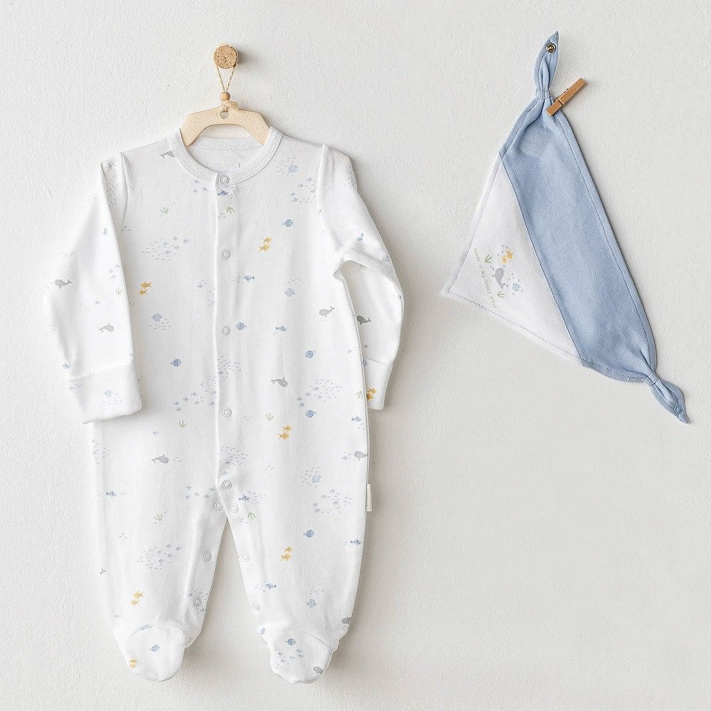 Andywawa Erkek Bebek Patikli Tulum - Happy Place Beyaz