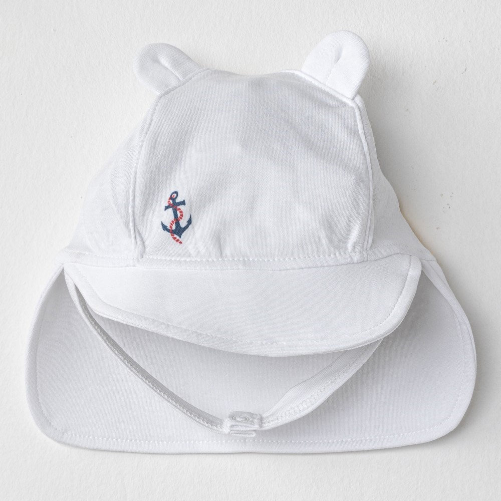 Andywawa Erkek Bebek Şapka Salior Bear Beyaz