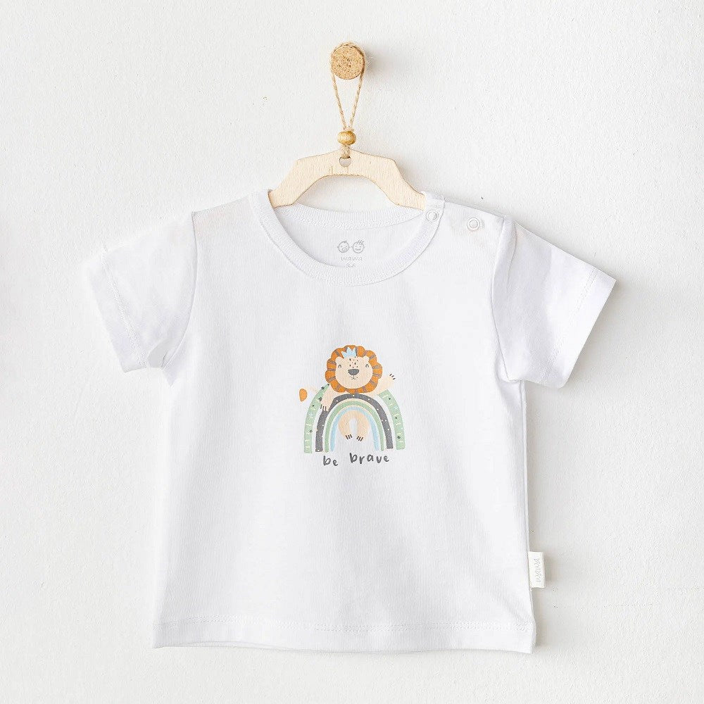 Andywawa Erkek Bebek Yazlık Tshirt - Casual Beyaz