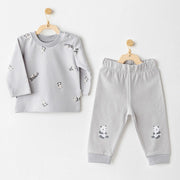 Andywawa Kışlık Erkek Bebek 2'li Takım - Panda Gri