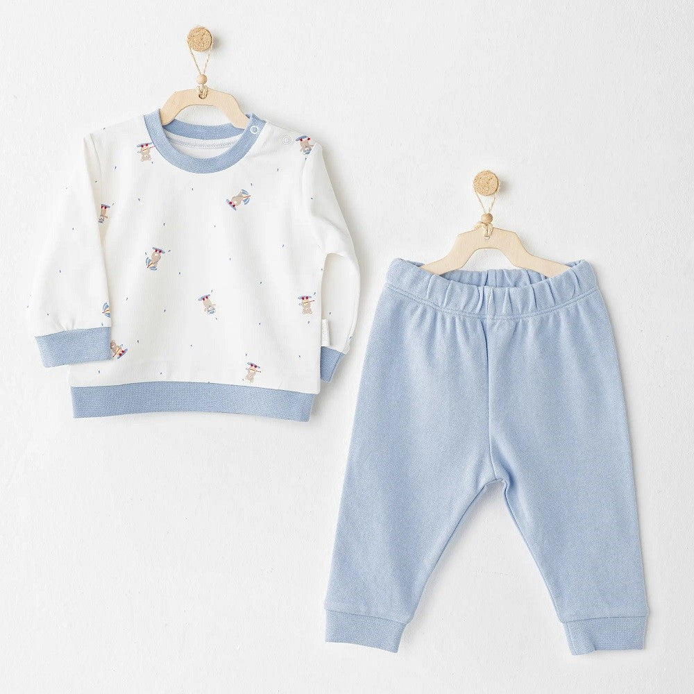 Andywawa Kışlık Erkek Bebek 2'li Takım - Rainbow Mavi