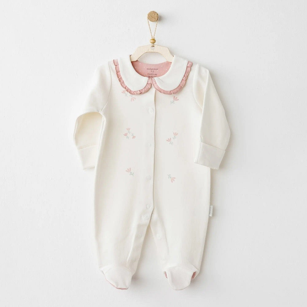 Andywawa Kışlık Kız Bebek Patikli Tulum - Mon Petit Pembe