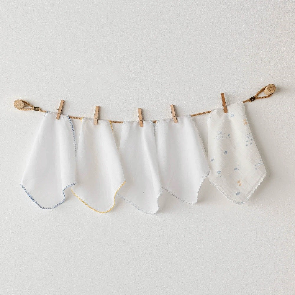 Andywawa  Penye Ağız Mendili 5'li - 20x20 cm Beyaz