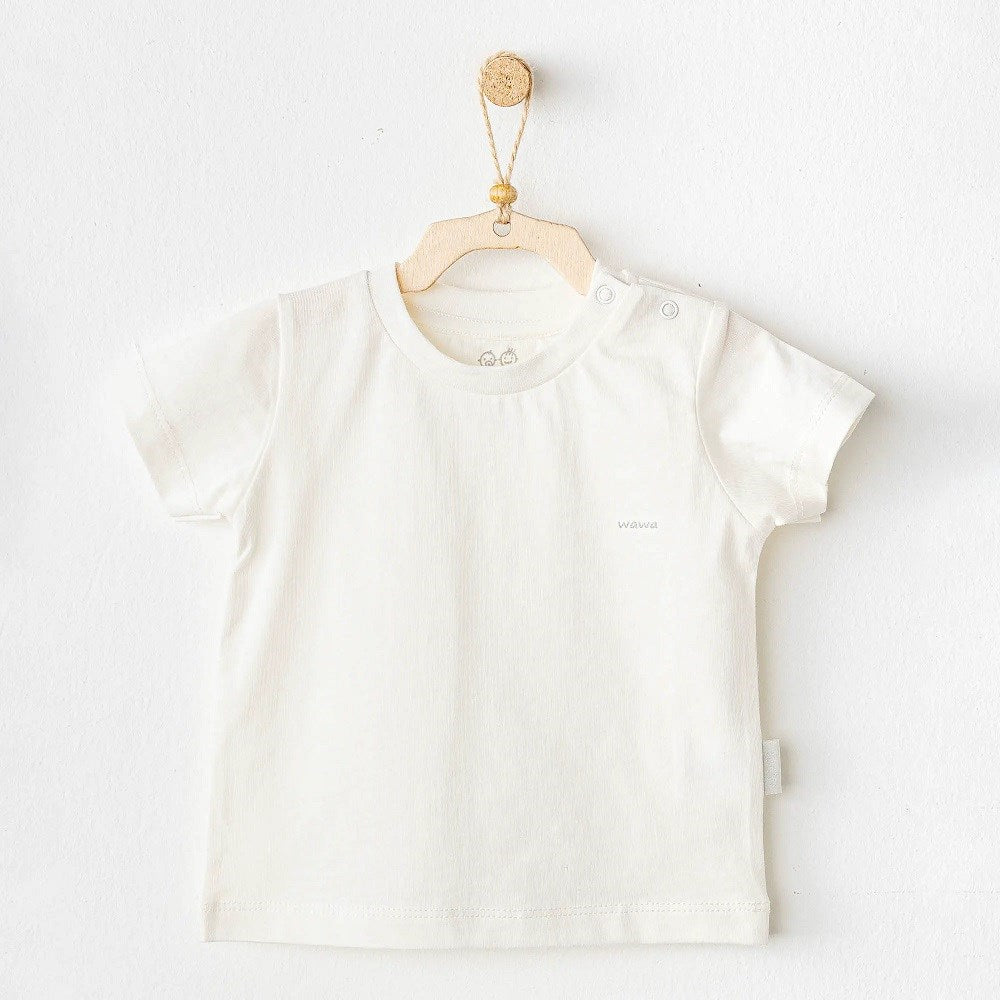 Andywawa Yazlık Kız  Bebek Kısa Kol T-shirt Beyaz