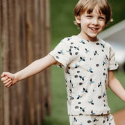 Antebies Erkek  Çocuk Kısa Kollu Organik Pijama Takımı- Ejderha Ekru