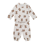 Antebies  Minik Ayılar Organik Pijama Takımı Bej