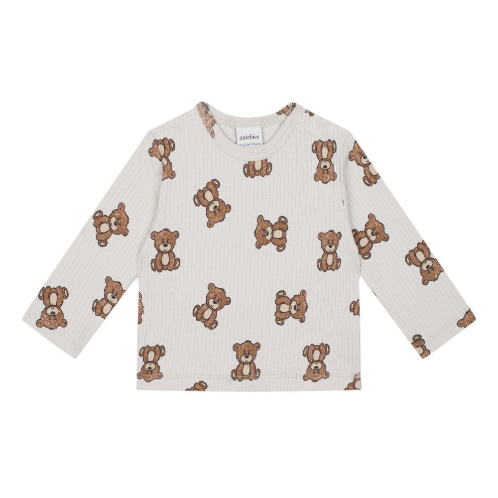 Antebies  Minik Ayılar Organik Pijama Takımı Bej