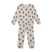 Antebies Minik Ayılar Organik Uzun Kollu Pijama Takımı Bej