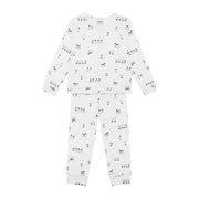 Antebies Penguen Adası Organik  Uzun Kollu Pijama Takımı Beyaz