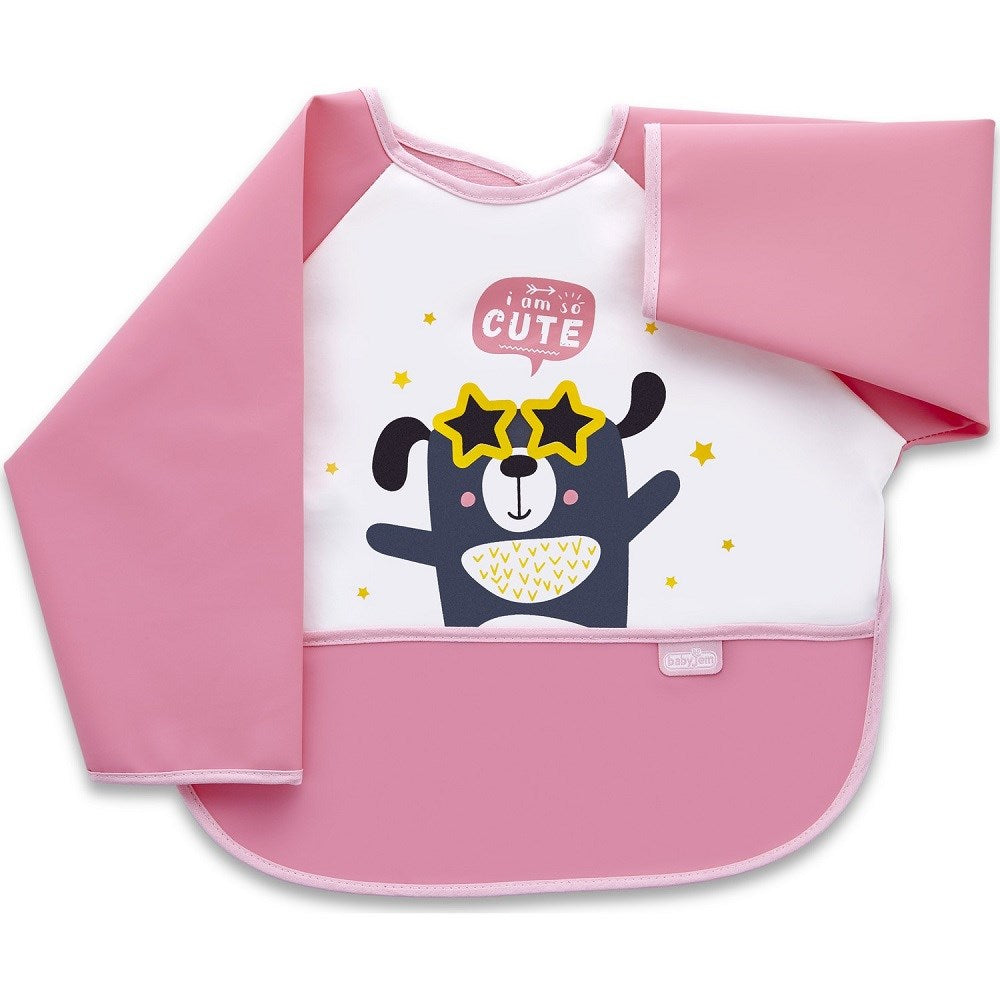 BabyJem Poli Kollu Muşamba Önlük Pembe