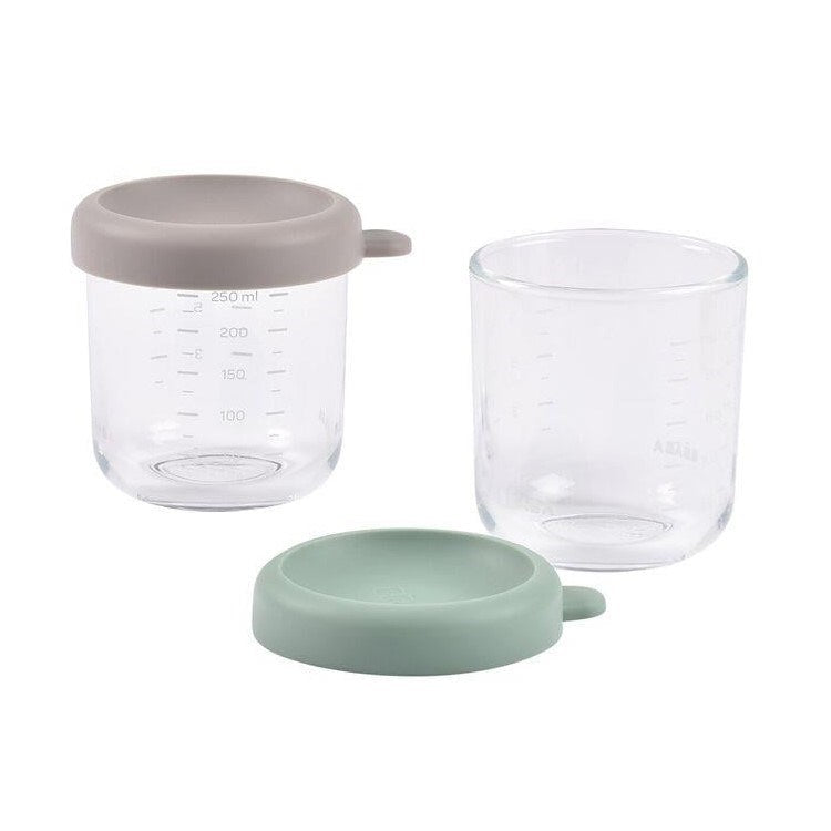 Beaba Bebek Cam Mama Saklama Kavanozu 2Li Set, 250 Ml Sage Green / 250 Ml Gazelle