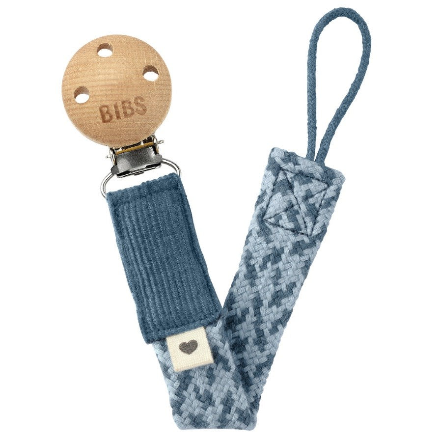 Bibs Paci Braid Petrol - Baby Blues Emzik Askısı