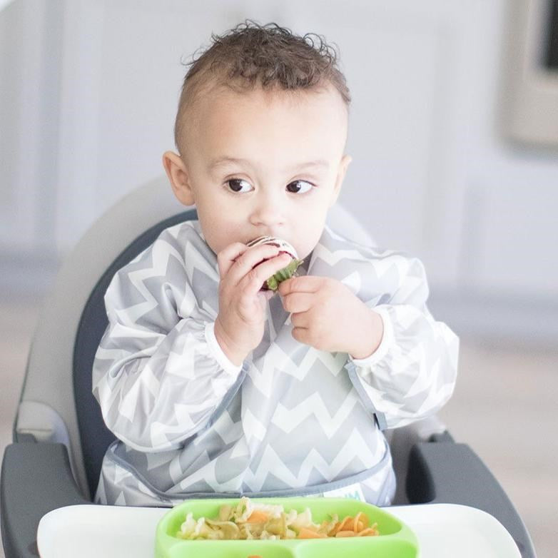 Bumkins Uzun Kollu Önlük (6-24 ay) - Grey Chevron