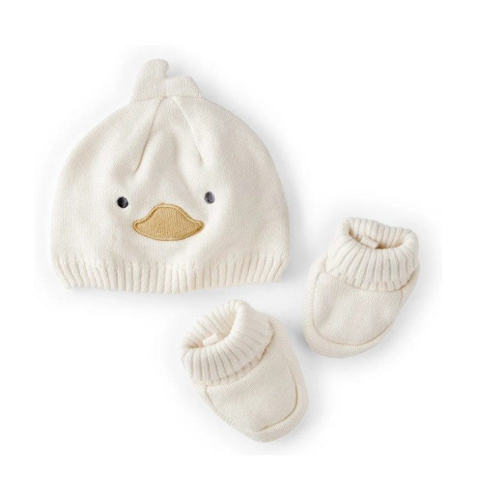 Carter's Bebek Örme Patik Şapka 2'li Set Ekru