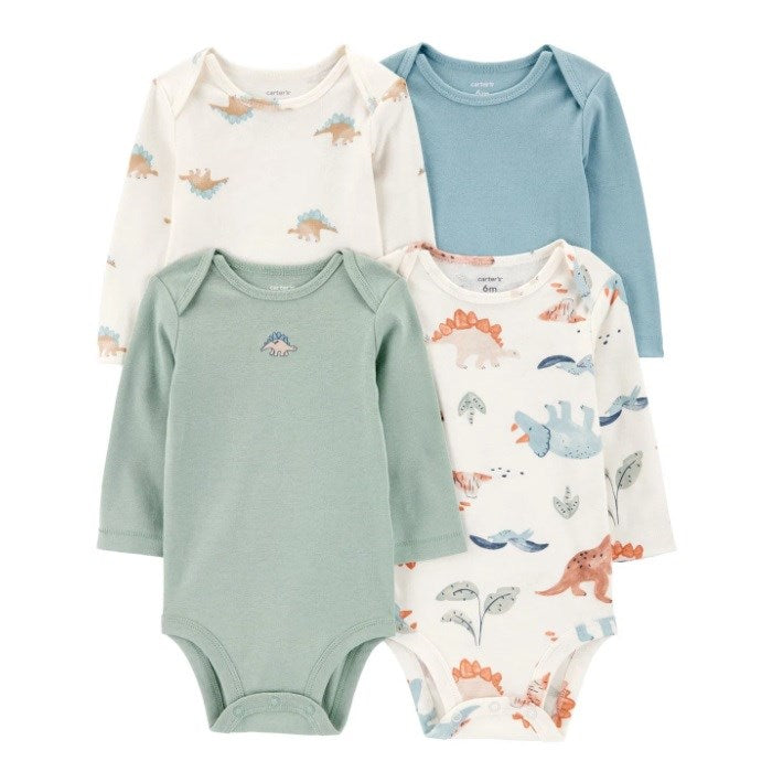 Carter's Layette Erkek Bebek Uzun Kollu Body 4'lü Set Mavi