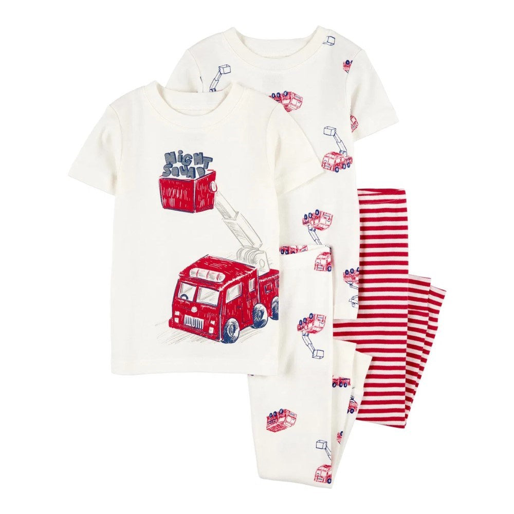 Carter's Yazlık Erkek Bebek Pijama Takımı 4'lü Set Kırmızı
