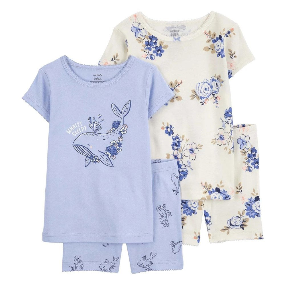 Carter's Yazlık Kız Çocuk Pijama Takımı 4'lü Set Mavi