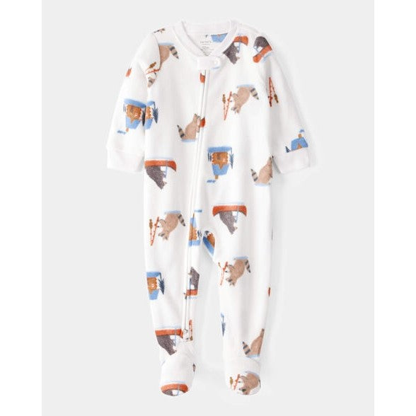Carter's Kışlık Erkek Bebek Polar Tulum Ekru