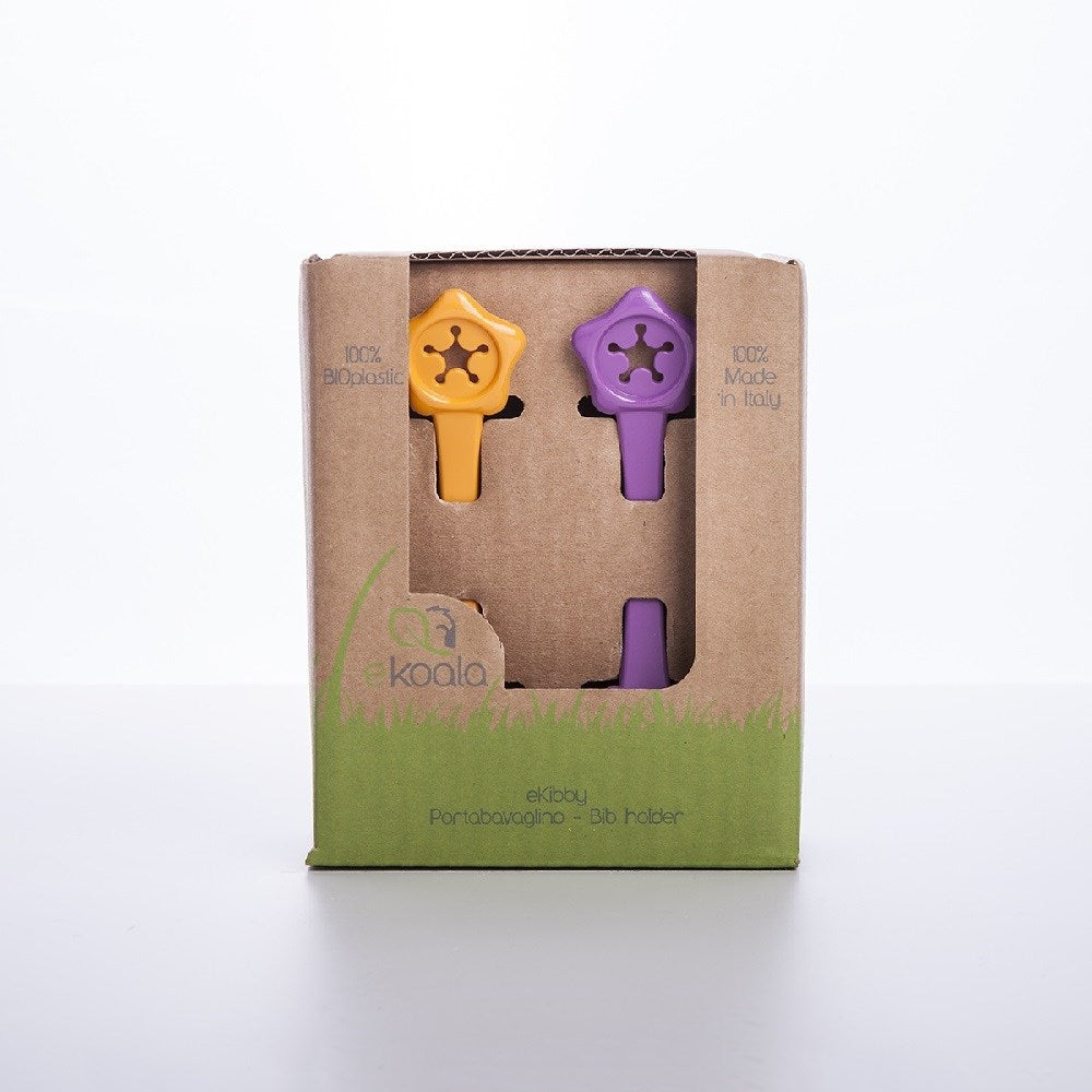 Ekoala eKibby Bioplastik Önlük Tutucu Mor Turuncu