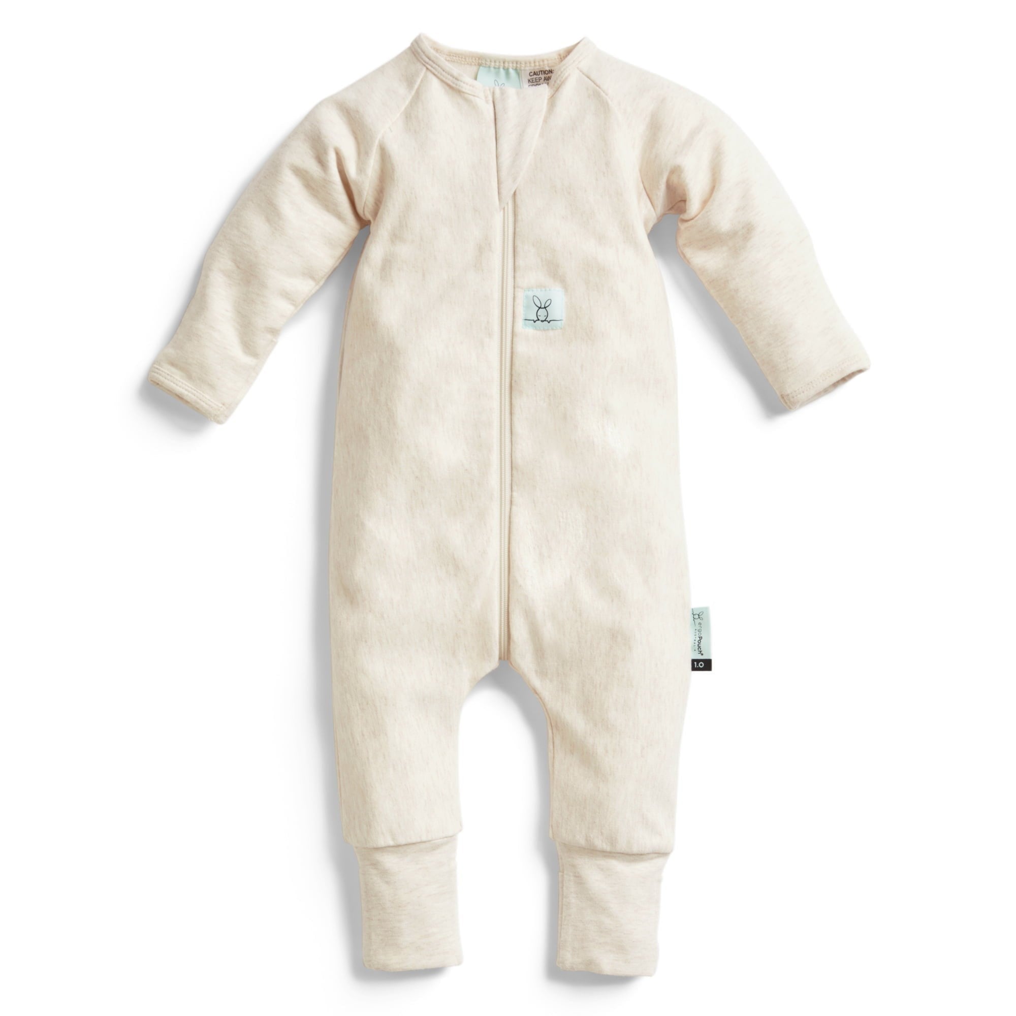 ErgoPouch Organik Pamuklu Patikli Pijama Tulum 1.0 TOG Qatmeal Marle Bej