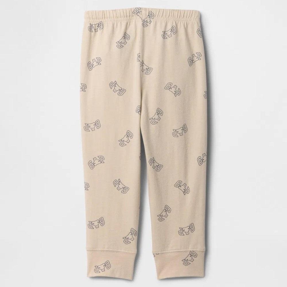 GAP Erkek Bebek Logo Baskılı Pull-On Jogger Eşofman Altı Bej